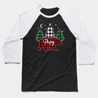 Papy Bear Buffalo Red Plaid Matching Family Christmas Baseball T-Shirt